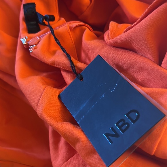 NWT NBD Orange Halter Maxi Dress Gown - Picture 4 of 6